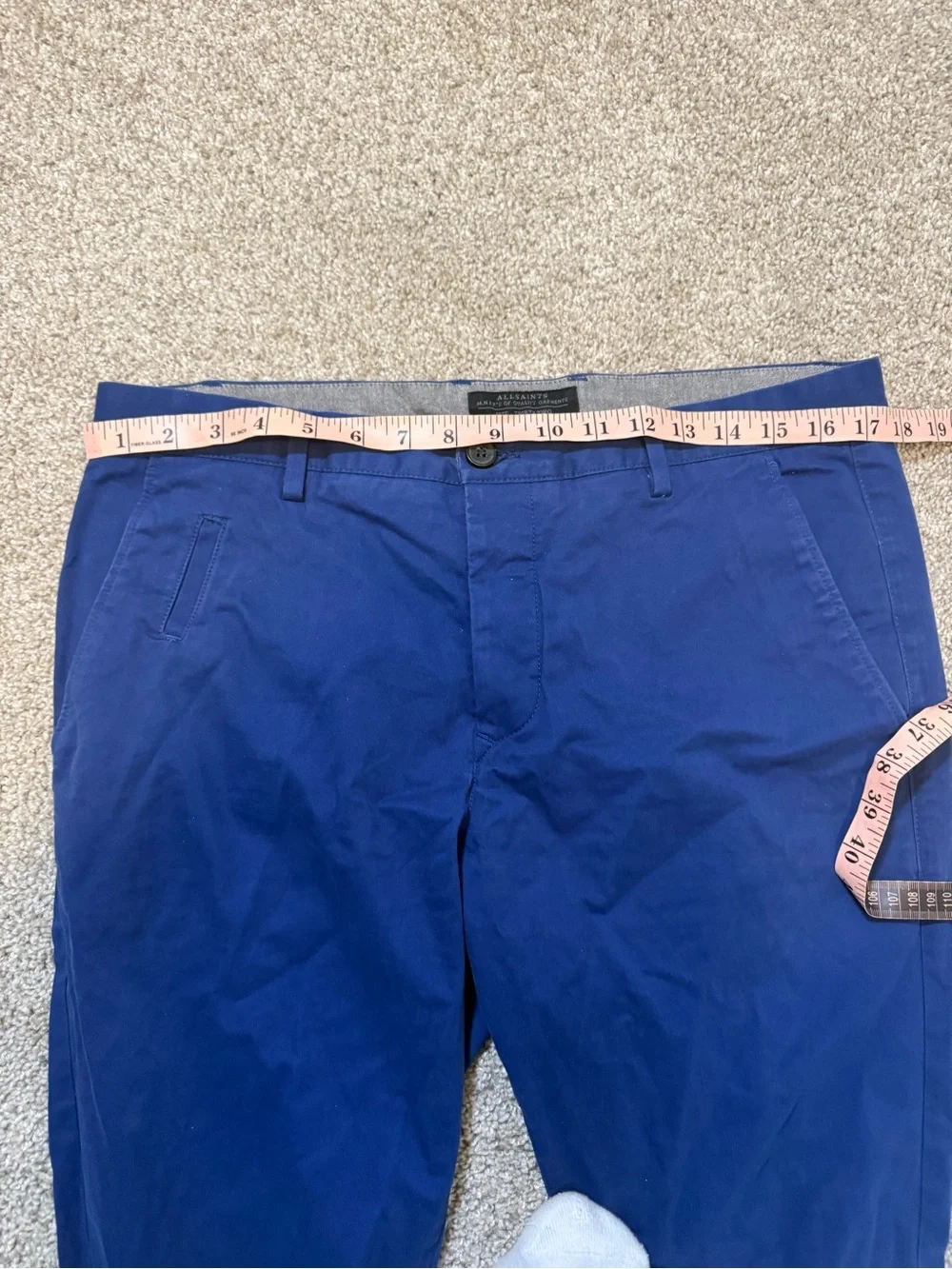 All Saints Men’s Pipe Chino‎ Blue 32